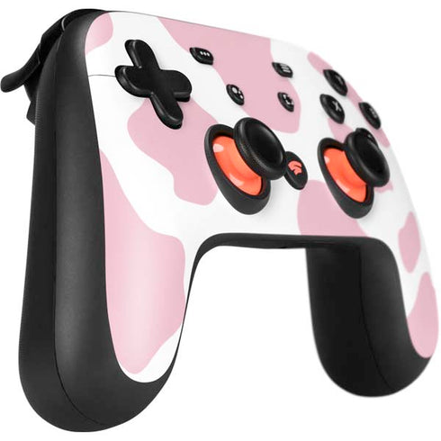 Pink Cow Print Google Stadia Controller Skin